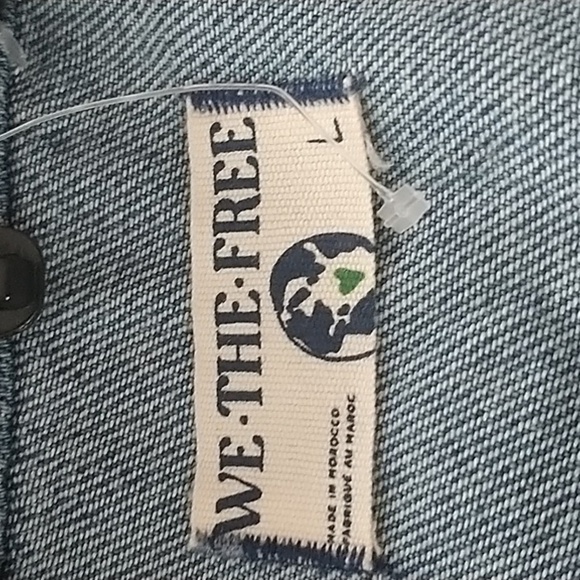 Free People "We the Free" The Townes Coverall Medium Wash Denim Jumpsuit L - Picture 2 of 15